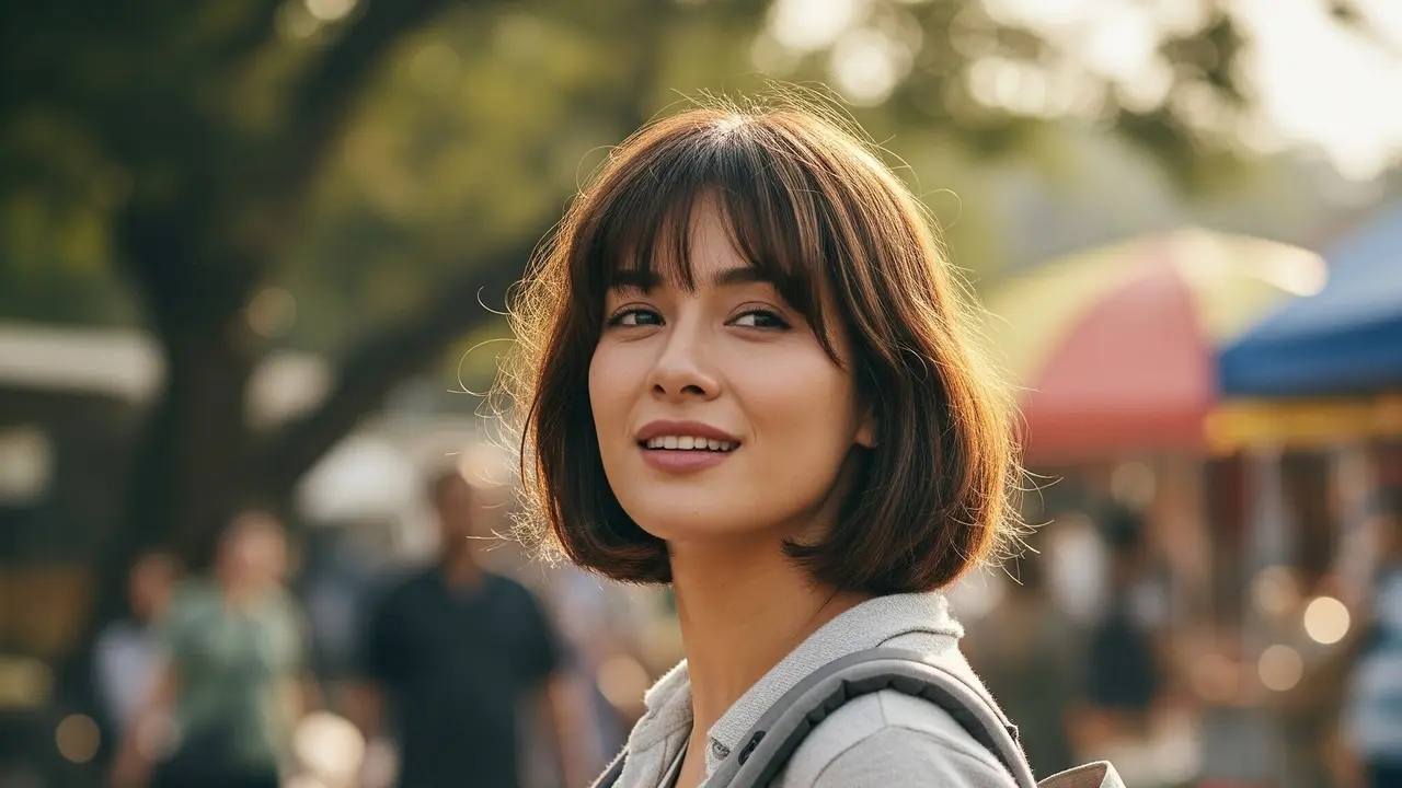 French Bob dengan Poni