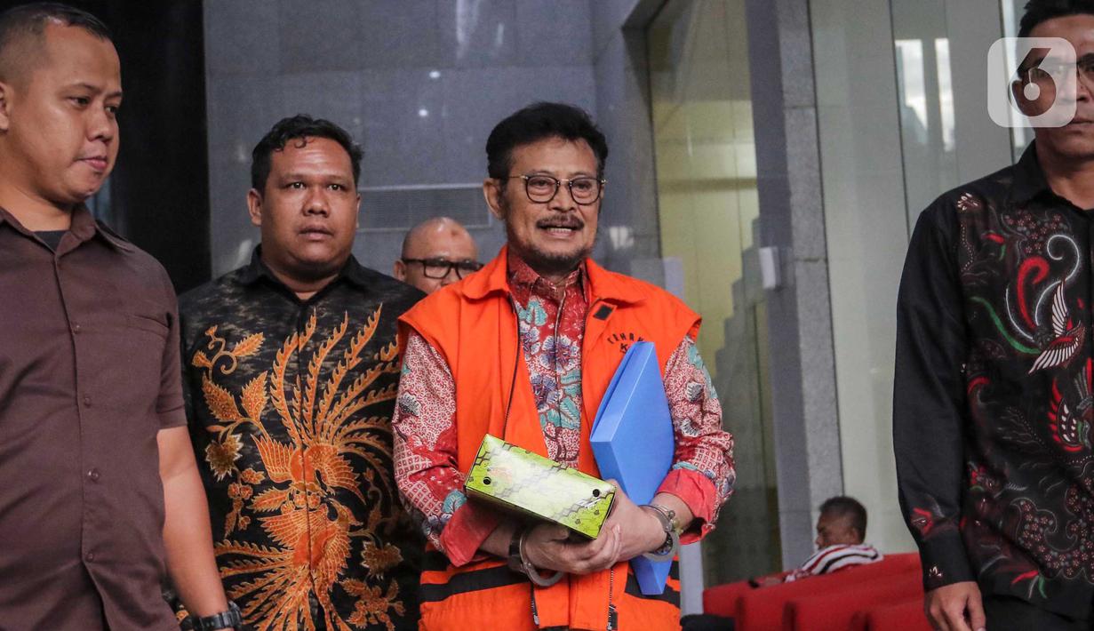 Berdasar hasil penyidikan KPK, Syahrul diduga melakukan pemerasan dalam jabatan, melakukan gratifikasi, serta pencucian uang di lingkungan Kementerian Pertanian (Kementan). (Liputan6.com/Angga Yuniar)