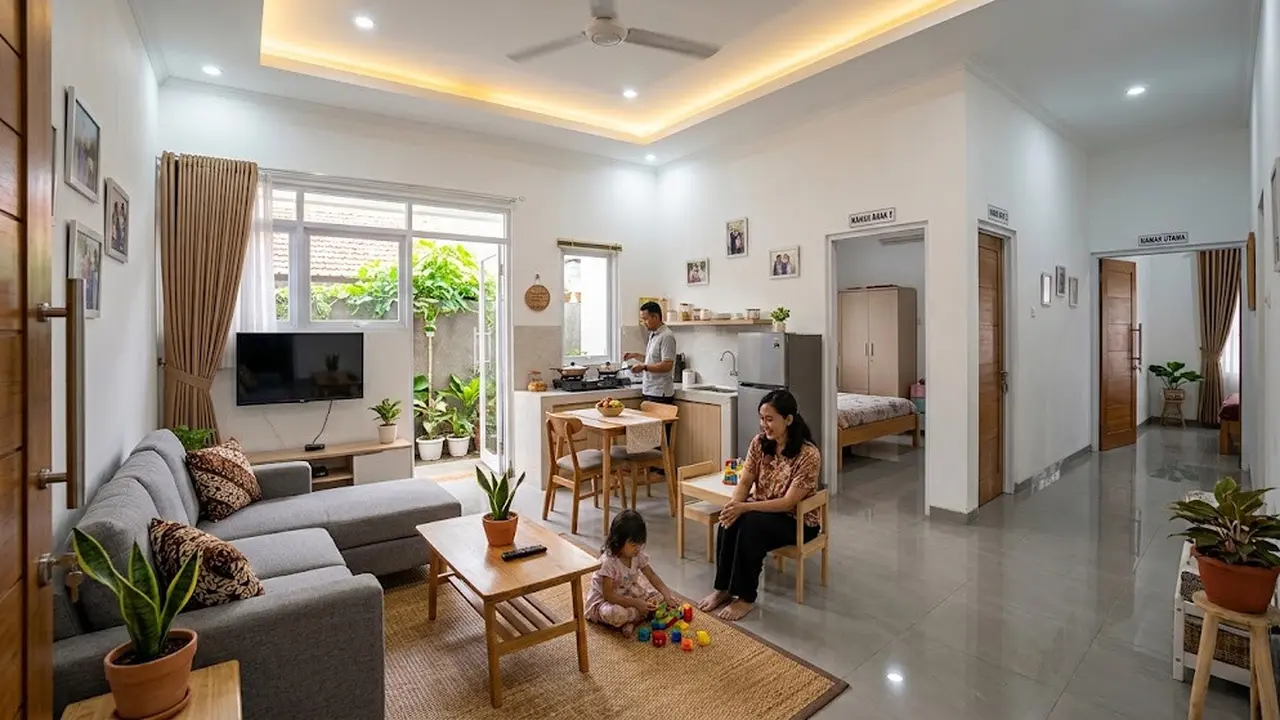 9 Desain Rumah 3 Kamar dengan Ruang Keluarga Menyatu, Bikin Hunian Terasa Lega