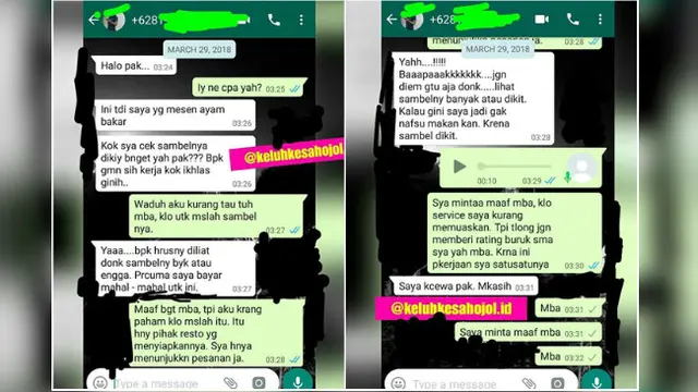 Memberikan keluhan kepada driver dengan alasan yang tak masuk akal atau pun ngotot juga tidak manusiawi.