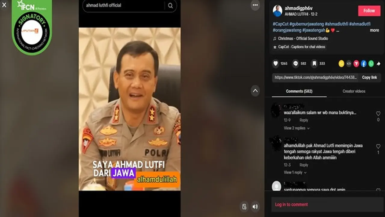 Gambar tangkapan layar video yang diklaim gubernur terpilih Jawa Tengah 2024, Ahmad Luthfi bagi-bagi uang sebesar Rp 10 juta. (sumber: Facebook)
