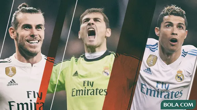 Pemain Real Madrid - Gareth Bale, Iker Casillas, Cristiano Ronaldo