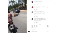 Pengendara motor terjatuh karena berkendara ugal-ugalan. (Instagram @roda2blog)