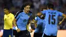 Uruguay menghempaskan tamunya Ekuador, 2-1, dalam laga Kualifikasi Piala Dunia 2018 di Montevideo, Jumat (11/11/2016) pagi WIB. (AFP/Pablo Porciuncula Brune)