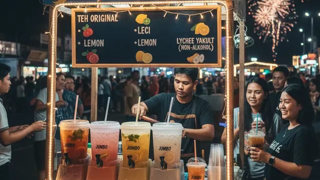 Ide Jualan Es Teh Jumbo saat Malam Tahun Baru 2026