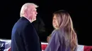 Jelang pelantikannya sebagai Presiden Amerika Serikat ke-47, Donald Trump dikabarkan telah mendarat di ibu kota Amerika Serikat, Washington DC pada Sabtu 18 Januari 2025 malam waktu setempat. (Alex Brandon/POOL/AFP)