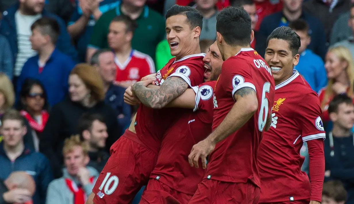 4. Liverpool - 22 Menang 10 Seri 6 Kalah - 76 Poin. (EPA/Peter Powell)
