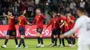 Spanyol pada putaran final Piala Dunia 2022 bergabung di Grup E bersama Jerman, Kosta Rika dan Jepang. (AFP/Khalil Mazraawi)