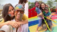 Potret keseruan artis India rayakan Festival Holi. (Sumber: Instagram/katrinakaif/kareenakapoorkhan)