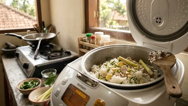Nasi Daun Jeruk Rice Cooker (AI Generated)