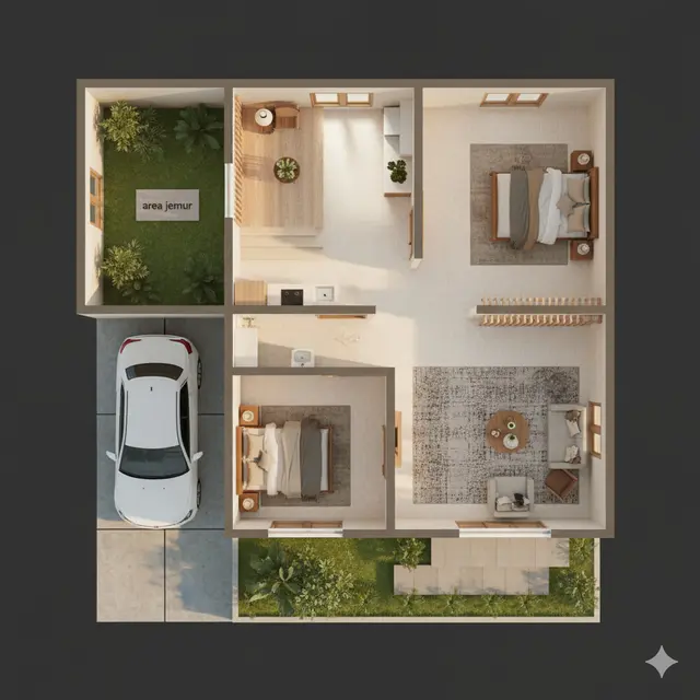 Denah Rumah Tipe 45