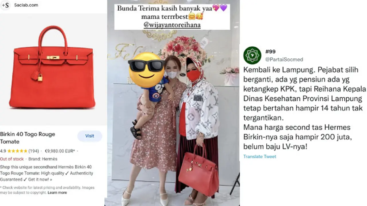 Reihana Wijayanto Adalah Kepala Dinas Kesehatan Provinsi Lampung yang Menjabat Belasan Tahun. Kadinkes Lampung Reihana pada Minggu, 16 April 2023, Mendadak Viral karena Diketahui Mengoleksi Tas Mewah (twitter.com/partaisocmed)