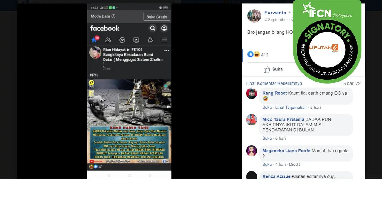 Hoaks Badak Makhluk Bulan
