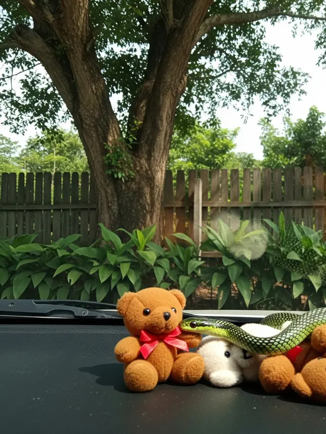 Ular di dashboard mobil