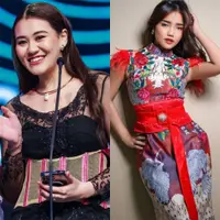 Lihat di sini beberapa potret adu gaya Aaliyah Massaid dan Fuji saat bertemu di acara TikTok Awards 2023.
