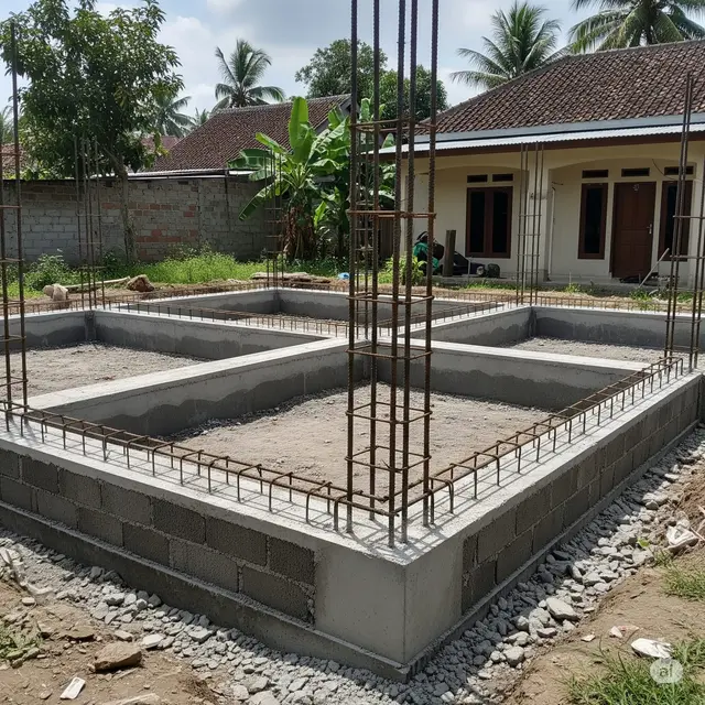Ukuran Pondasi Rumah Sederhana 1 Lantai . Foto: Gemini