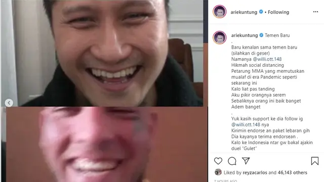 Arie Untung - Willhelm Ott (Foto: Instagram/ @ariekuntung)