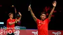 Ganda putra Indonesia, Fajar Alfian/Muhammad Rian Ardianto, memastikan Indonesia melangkah ke final Piala Thomas 2020 setelah memastikan kemenangan 3-1 atas Denmark. (Badminton Photo/Yohan Nonotte)