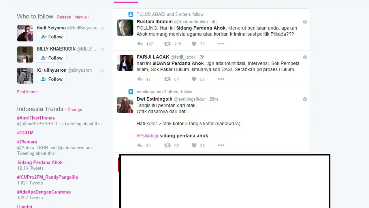 Sidang Ahok di Twitter