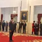 Presiden Joko Widodo atau Jokowi melantik Irjen Marthinus Hukom sebagai Kepala Badan Narkotika Nasional (BNN) di Istana Negara Jakarta, Jumat (8/12/2023).