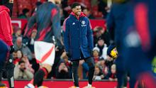Penyerang asal Inggris Marcus Rashford kembali masuk dalam skuad Manchester United setelah absen dalam empat pertandingan terakhir secara beruntun. (AP Photo/Dave Thompson)