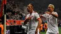 Gelandang Bayern Munchen, Franck Ribery, menegaskan komitmennya untuk bermain selama mungkin dan mengakhiri karier bersama Die Roten. (AFP/Sasha Schuermann)