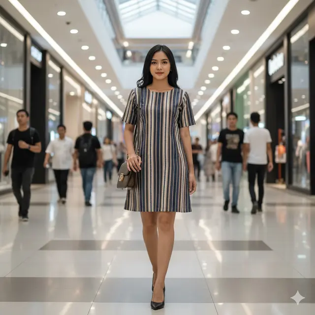 Model Dress Batik Wanita Simple Elegan