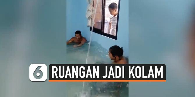 VIDEO: Pemuda Sulap Ruang Tamu Rumah Jadi Kolam Renang