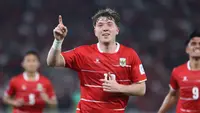 Pemain Timnas Indonesia, Ole Romeny merayakan gol ke gawang St Kitts and Nevis dalam laga FIFA Series 2026 di Stadion Utama Gelora Bung Karno (SUGBK), Senayan, Jakarta, Jumat (27/03/2026). (Bola.com/M Iqbal Ichsan)