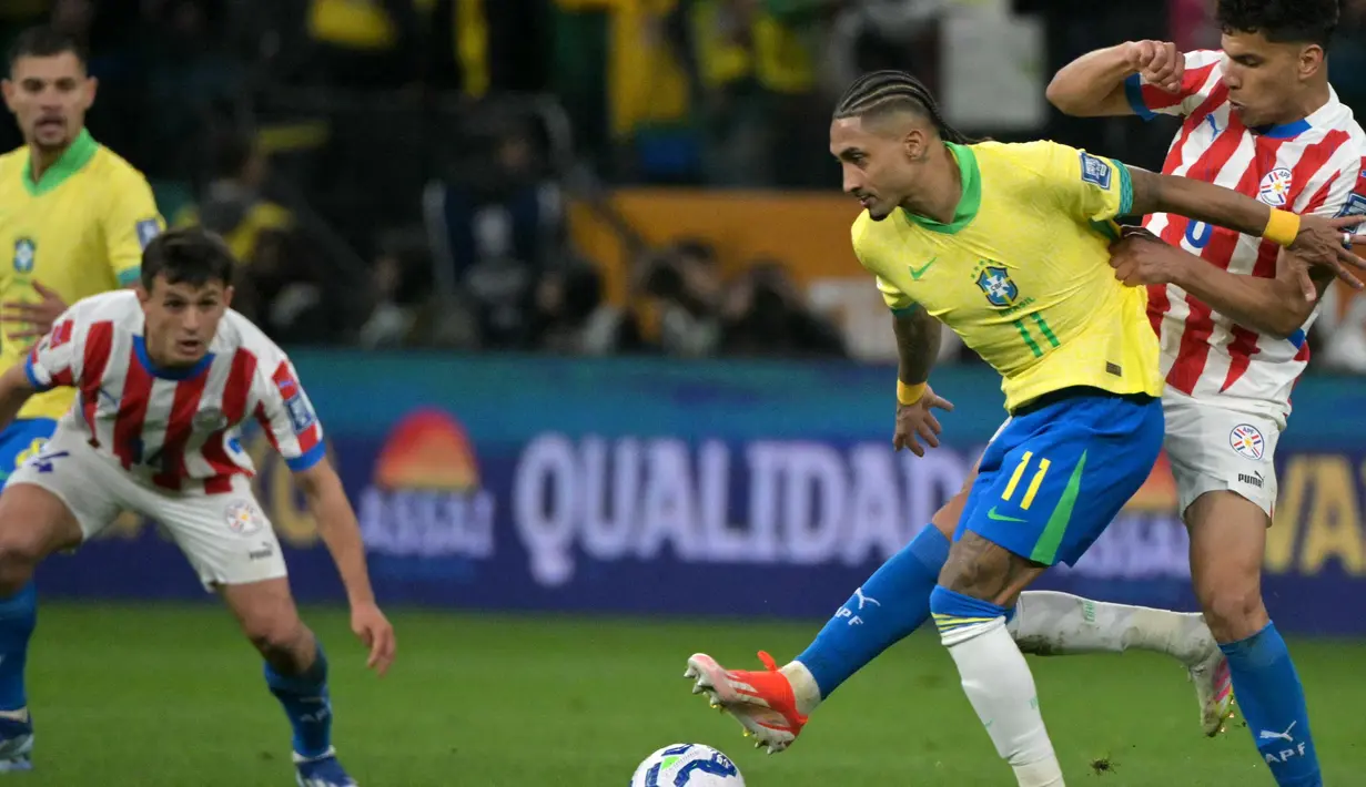 Hingga pertandingan berakhir, Tidak ada gol lain yang tercipta. Timnas Brasil berhasil mengamankan tiga poin di kandang. (NELSON ALMEIDA/AFP)