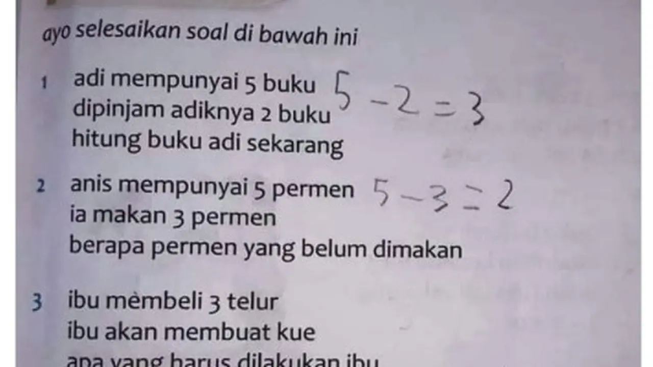 Jawaban soal MTK viral