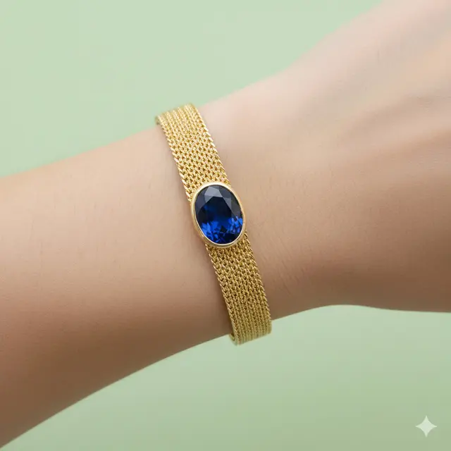 Gelang Emas Kombinasi Safir Harga Stabil. Gemini