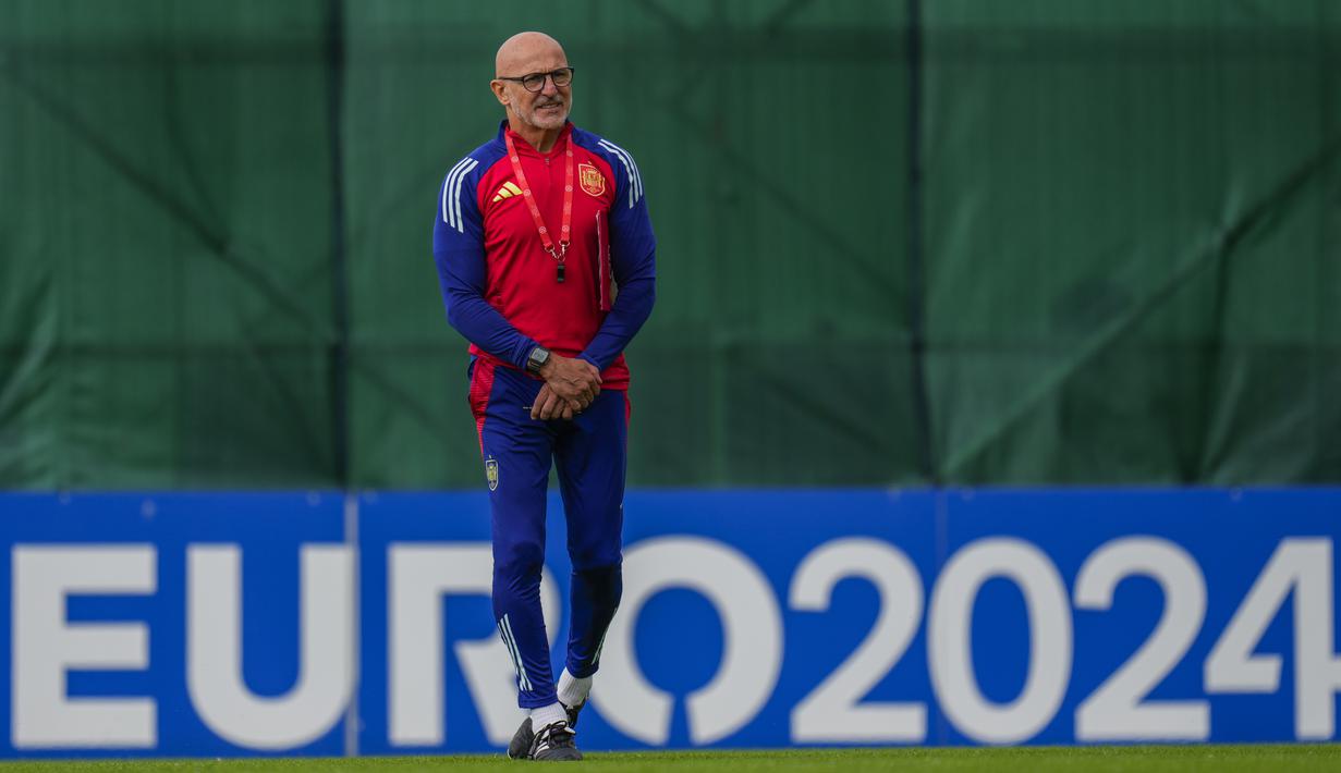 Skuad asuhan Luis de la Fuente mesti mengalahkan Inggris pada final Euro 2024.  (AP Photo/Manu Fernandez)