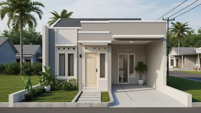 Desain Rumah 7x12 Tanpa Pagar Tapi Tetap Ada Garasi yang Cocok Buat Kontrakan