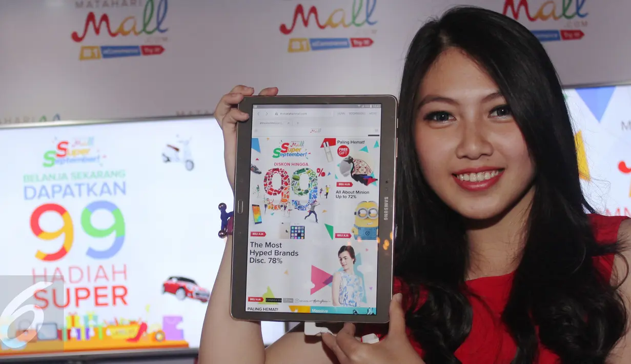 Lippo Group resmi meluncurkan situs e-commerce MatahariMall.com di Jakarta, Rabu (9/9/2015). Peluncuran e-Commerce ini dimeriahkan dengan program bertajuk SuperSeptember yang bertabur diskon dan bagi-bagi hadiah. (Liputan6.com/Angga Yuniar)
