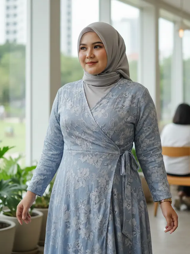 Model Dress Brokat untuk Orang Gemuk dan Pendek (Foto: Gemini AI)