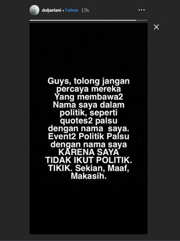 dul jaelani tak terima namanya dipolitisasi