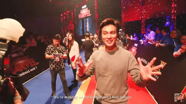 Baim Wong dan Paula di Red Carpet Captain Marvel