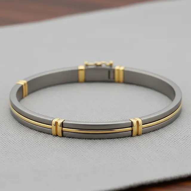 9 Model Gelang Emas Kombinasi Titanium Ringan Anti Karat, Modern Tahan Lama