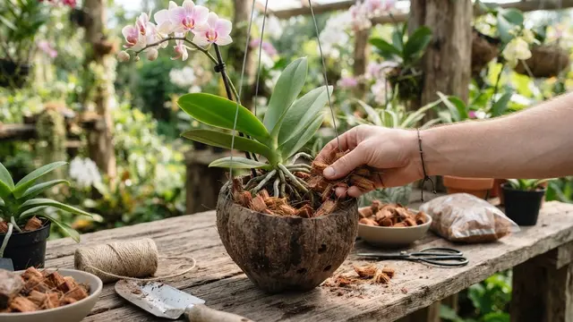 cara menanam anggrek dengan sabut kelapa