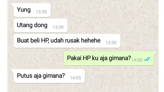 5 Chat Punya Utang ke Pacar Ini Bikin Tepuk Jidat