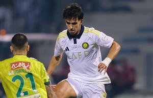 Aksi Joao Felix dalam laga Al Khaleej vs Al Nassr di Liga Arab Saudi, Minggu (15/3/2026). (dok. Al Nassr Official)