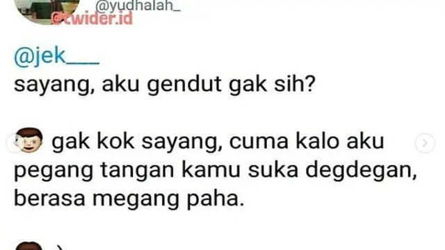 jawaban nyeleh pria saat ditanya berat badan (foto: Twitter/@twider.id)