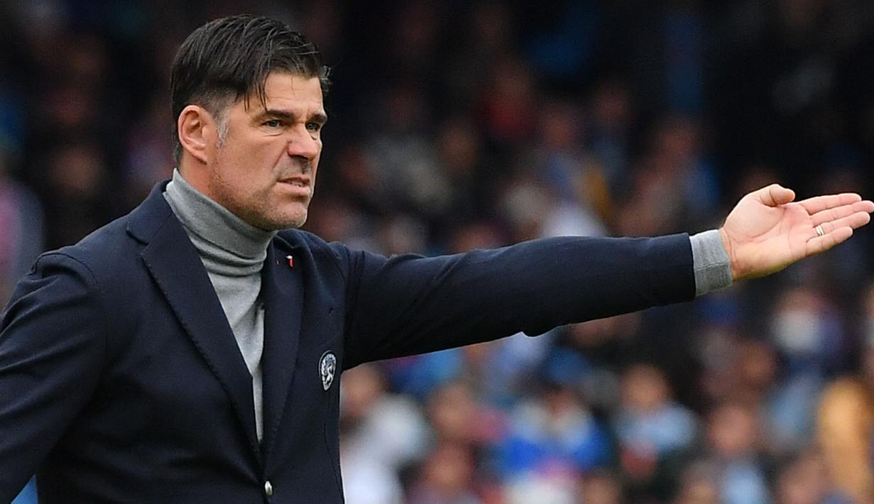 Andrea Sottil mulai menakhodai Udinese sejak awal musim 2022/2023 usai didatangkan dari Ascoli. Mengawali musim 2023/2024, Udinese berada di posisi ke-18 klasemen Serie A pada awal Oktober 2023. Andrea Sottil akhirnya dipecat pada 24 Oktober 2023 dan menjadi pelatih kedua Serie A yang dipecat pada musim 2023/2024. (AFP/Tiziana Fabi)