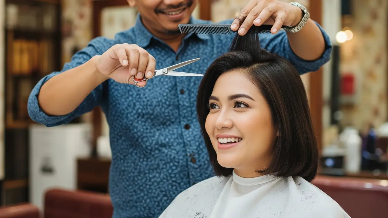 Potongan Shaggy Layer Pendek untuk Rambut Tipis
