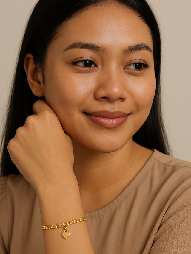 7 Model Gelang Emas Rantai Love Gantung 2 Gram Elegan, Tonjolkan Kemewahan