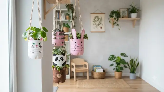 Pot Gantung Berbentuk Karakter Lucu (AI Generated)