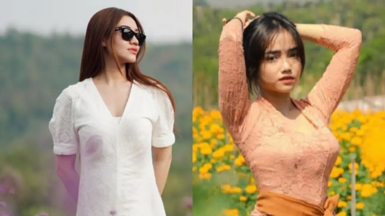 Aaliyah Massaid dan Fuji an Saat Foto di Tengah Hamparan Bunga