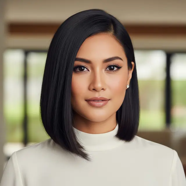 Model Rambut Wanita Bob Panjang Sebelah