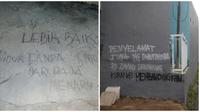 Tulisan di Dinding Bangunan. (Sumber: Twitter/@kenindro dan Twitter/ @curhatantembok)